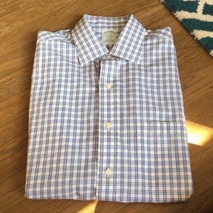 Brooks Brothers Milano Fit Blue Plaid Shirt